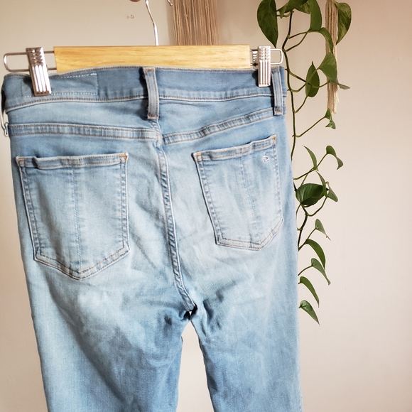 Rag & Bone Ankle Skinny Distressed Light Blue Wash Jeans In Hamilton 27 - Picture 7 of 14